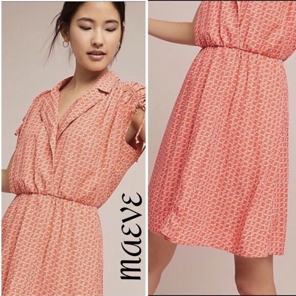 Anthropologie Maeve Carlotta Ruched Shirt Dress - Picture 1 of 7